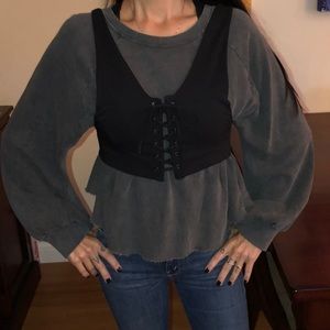 Free People sweatshirt with vest